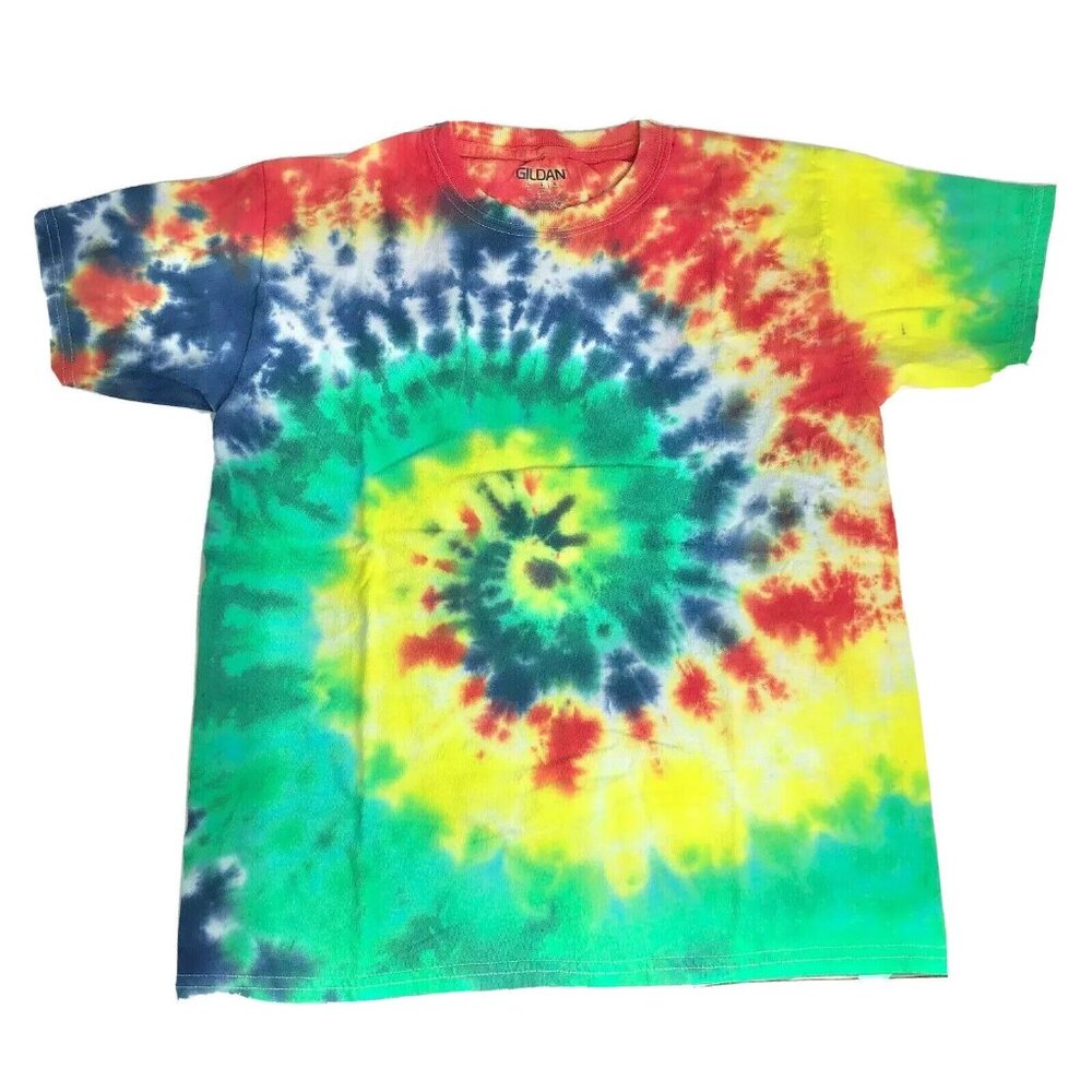 Youth Tie Dye SS T-Shirt Gildan 100% Cotton Swirl Design  Size L (14/16)